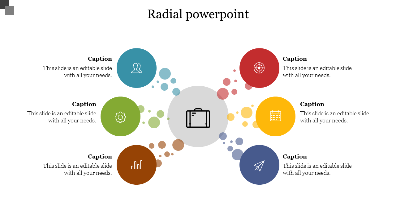Alluring Radial PowerPoint PPT Template Presentation